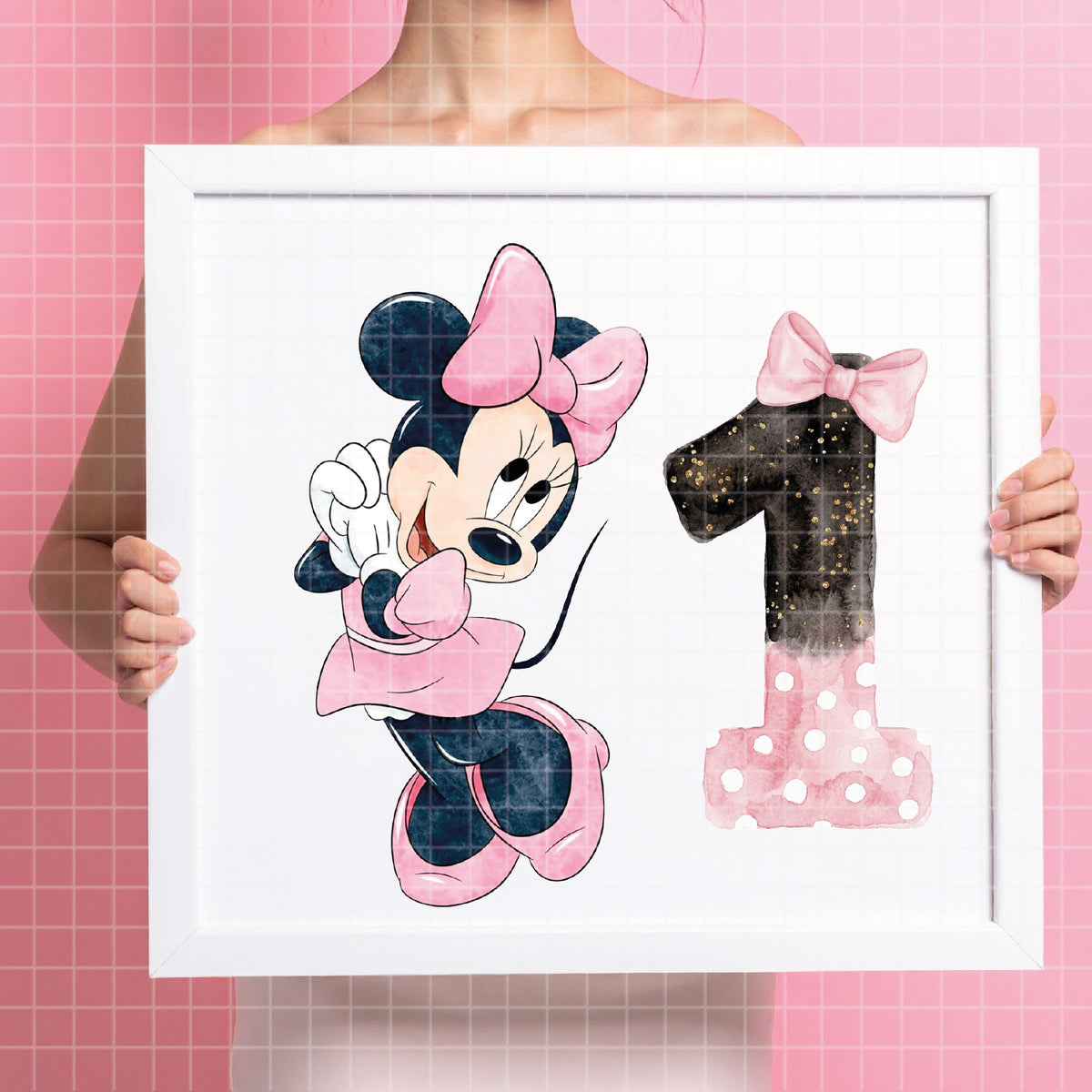 COD7339 - Minnie's Birthday PNG bundle Watercolor, Disney clipart.