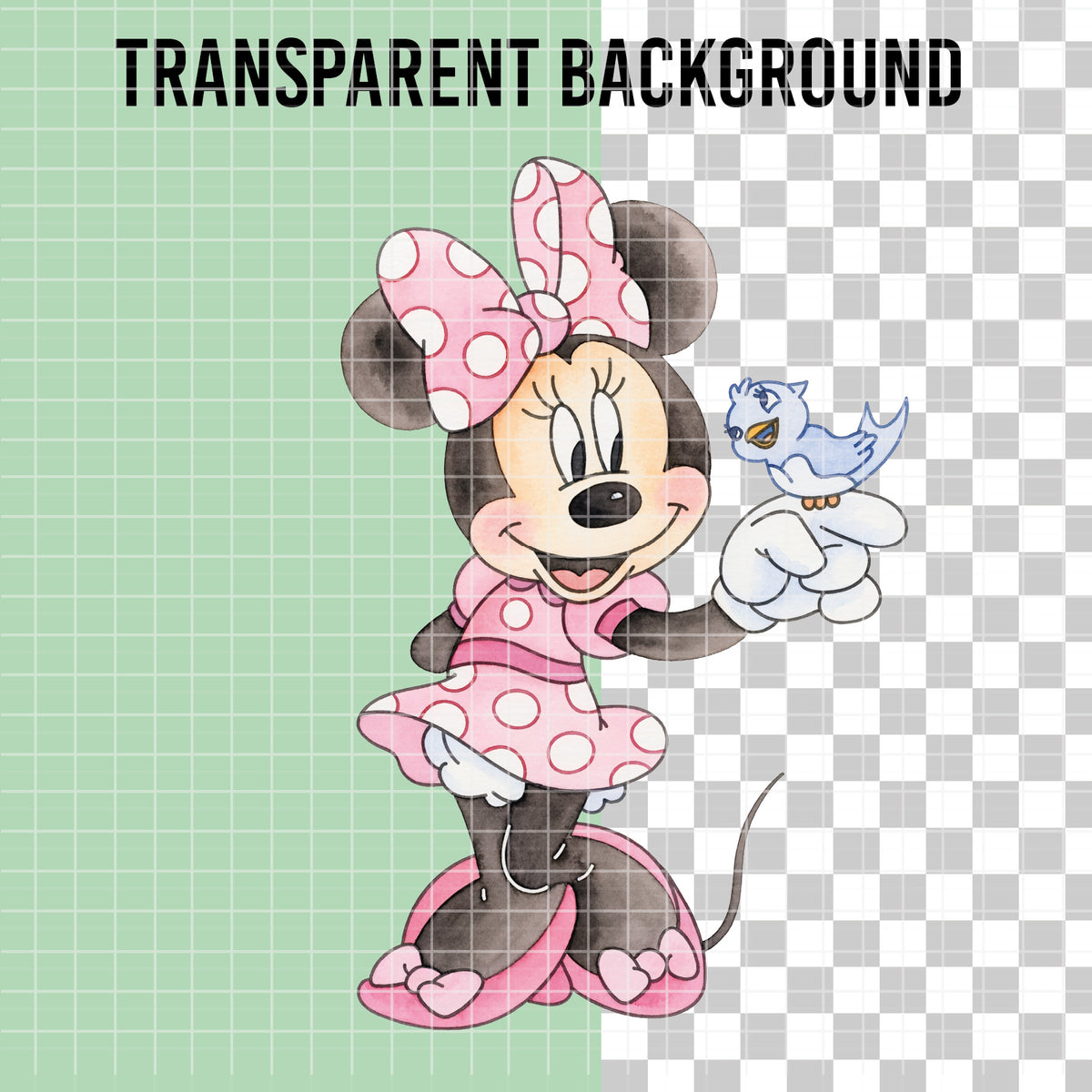 COD7340 - Minnie PNG bundle Watercolor, Disney clipart.