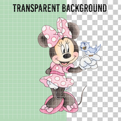 COD7340 - Minnie PNG bundle Watercolor, Disney clipart.