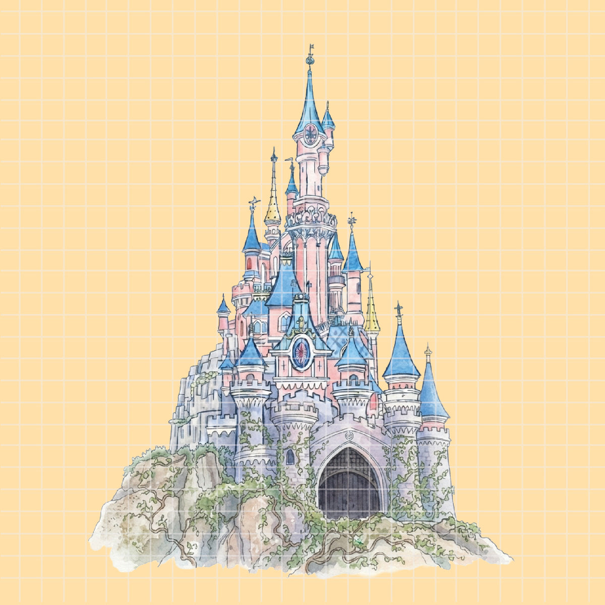 COD7344 - Disney Castle PNG bundle Watercolor, Disney clipart.