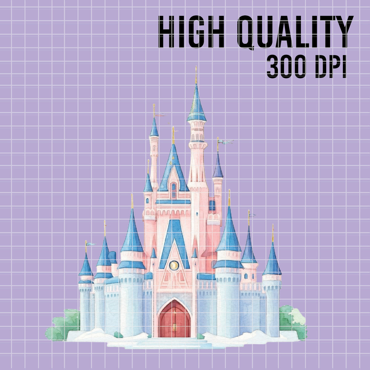 COD7344 - Disney Castle PNG bundle Watercolor, Disney clipart.