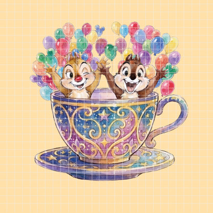 COD7345 - Chip & Dale PNG bundle Watercolor, Disney clipart.