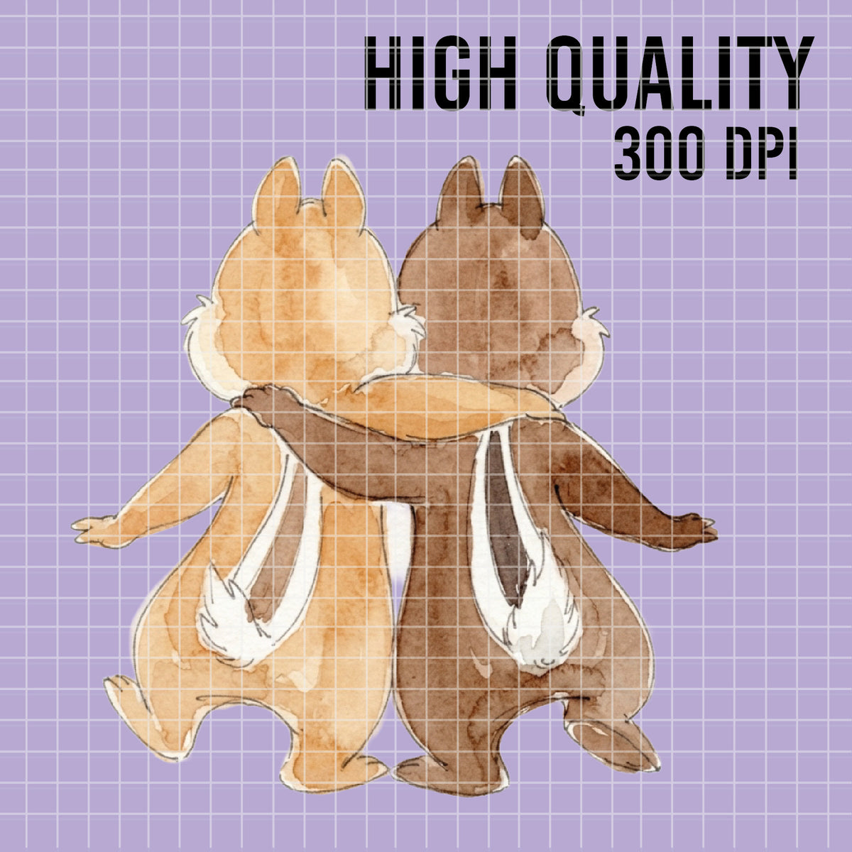 COD7347 - Chip & Dale PNG bundle Watercolor, Disney clipart.