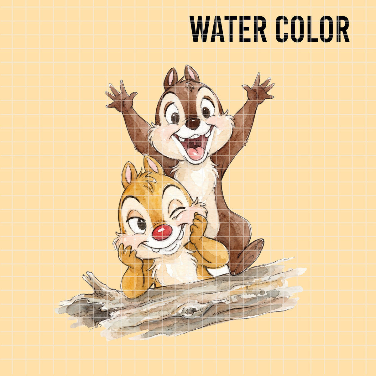 COD7348 - Chip & Dale PNG bundle Watercolor, Disney clipart.