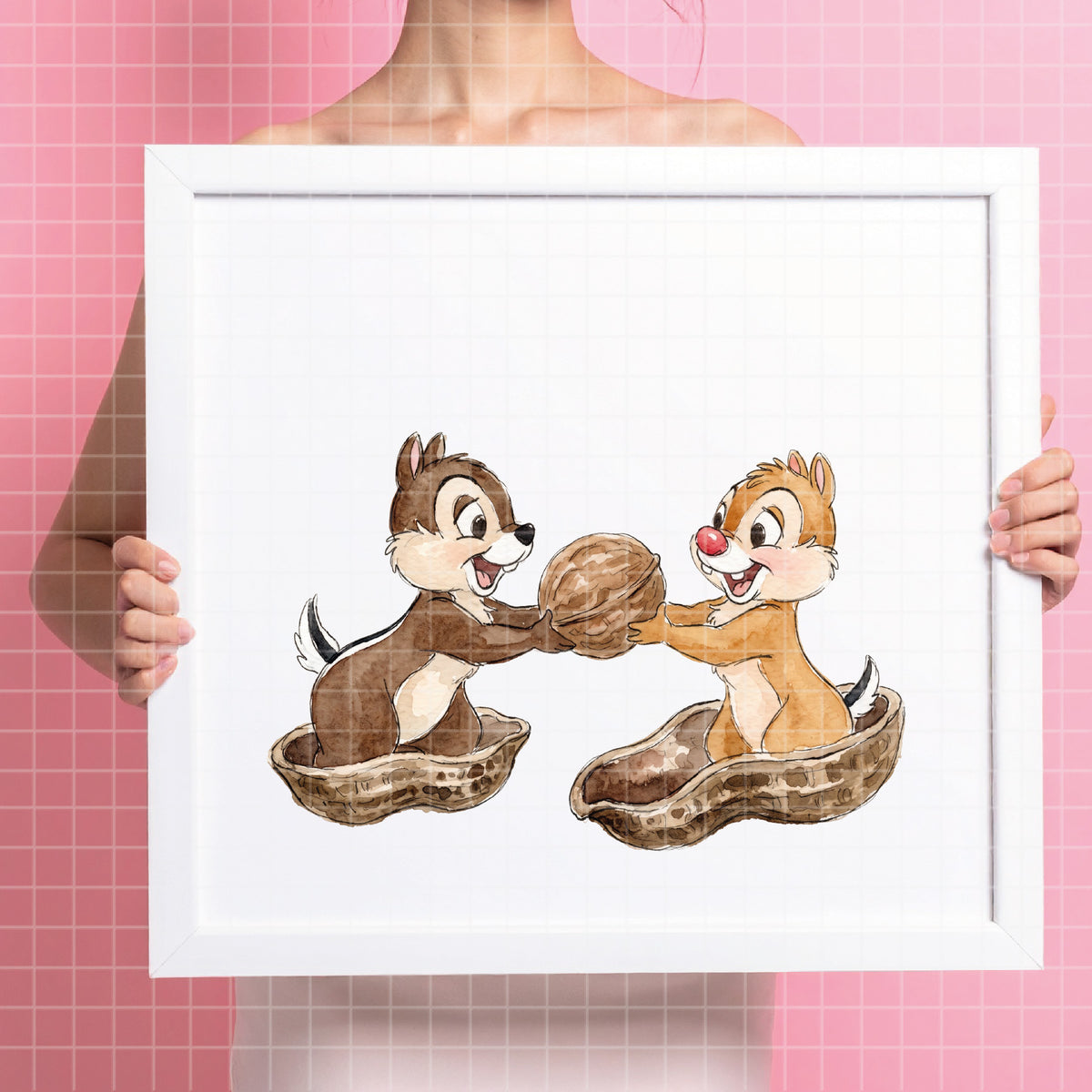 COD7348 - Chip & Dale PNG bundle Watercolor, Disney clipart.
