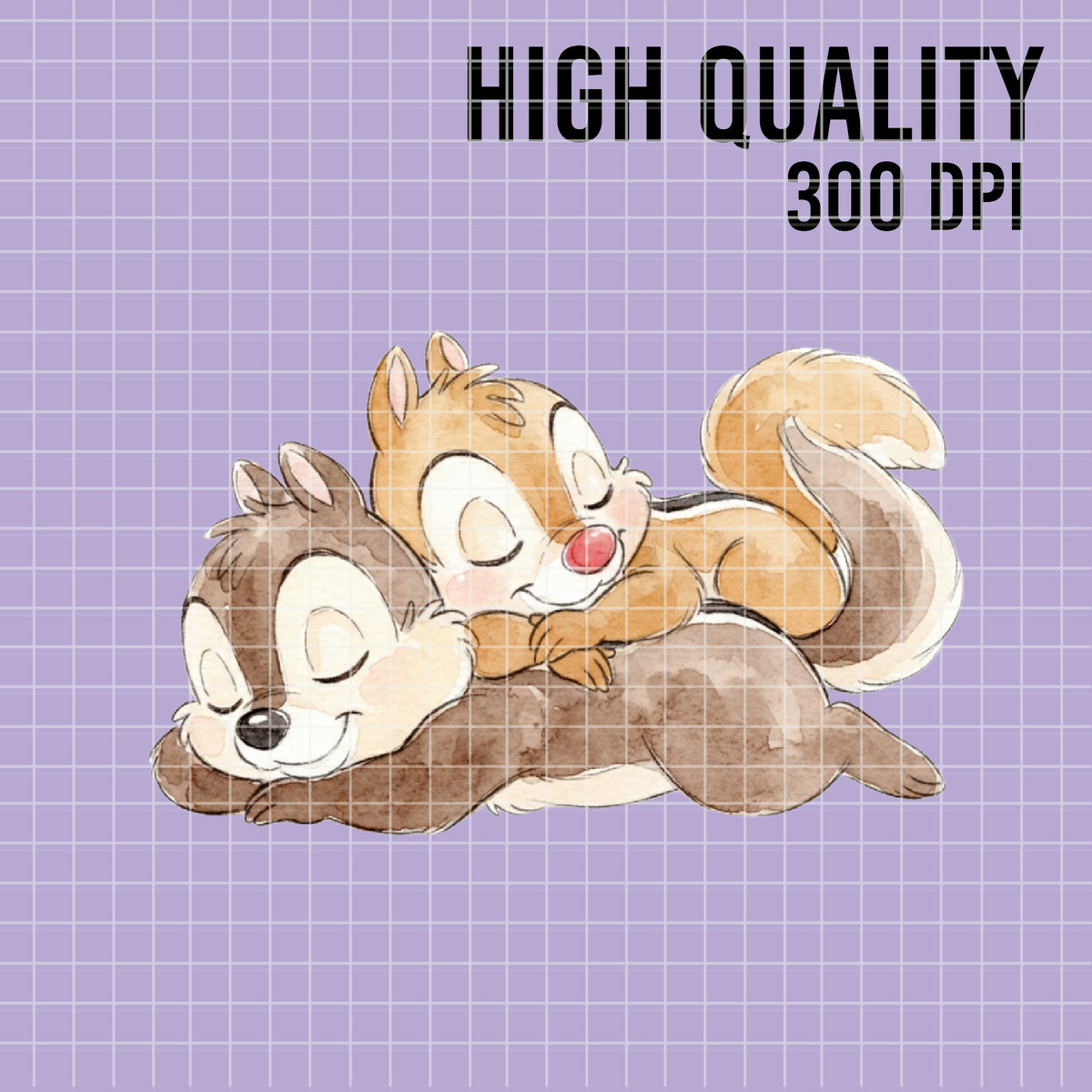 COD7349 - Chip & Dale PNG bundle Watercolor, Disney clipart.