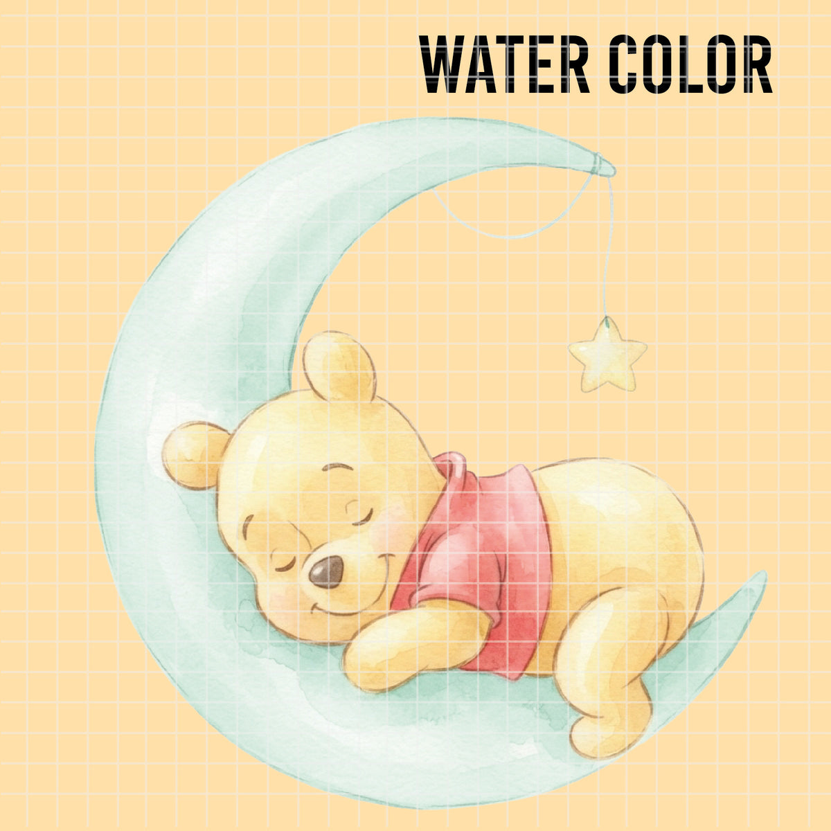 COD7357 - Winnie the Pooh PNG bundle Watercolor, Disney clipart.