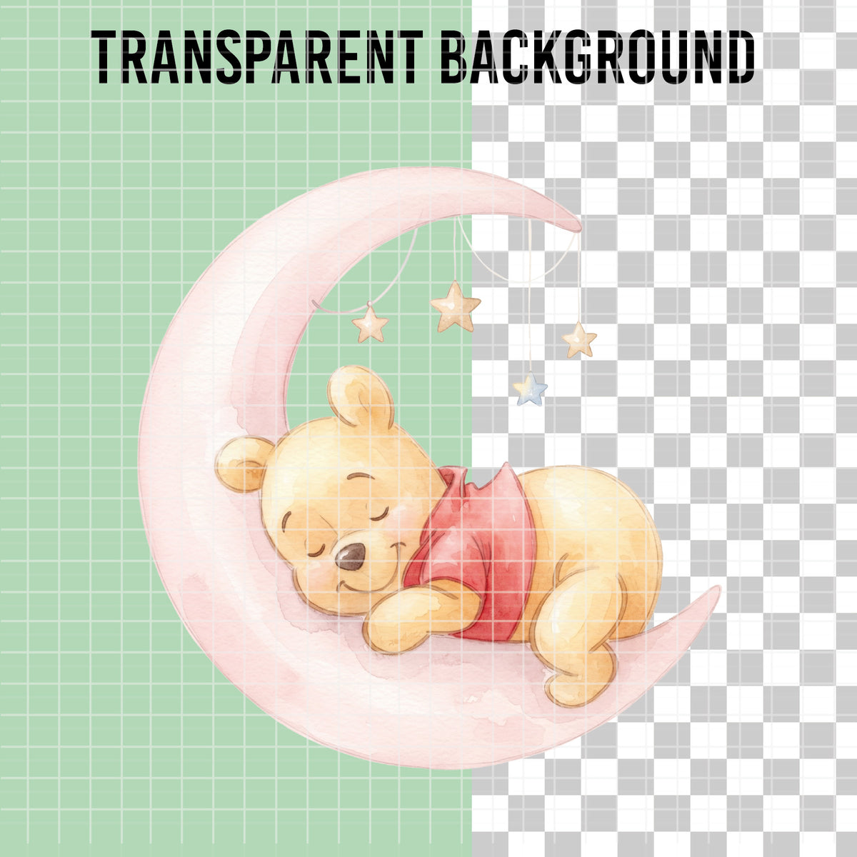 COD7357 - Winnie the Pooh PNG bundle Watercolor, Disney clipart.