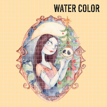 COD7361 - Jack Skellington PNG bundle Watercolor, Disney Halloween clipart.