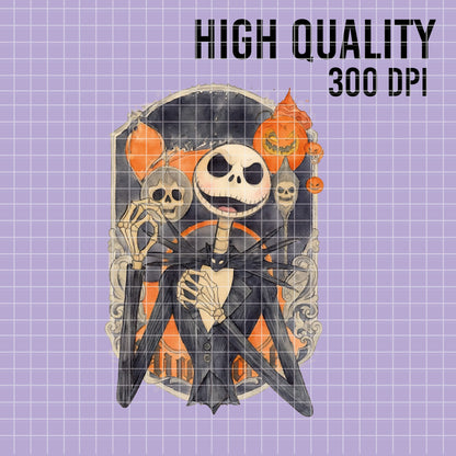 COD7361 - Jack Skellington PNG bundle Watercolor, Disney Halloween clipart.