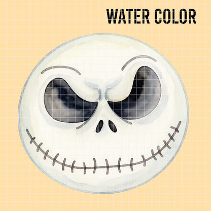 COD7363 - Jack Skellington PNG bundle Watercolor, Disney Halloween clipart.