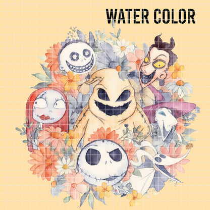 COD7365 - Sally, The Nightmare Before Christmas PNG bundle Watercolor, Disney Halloween clipart.
