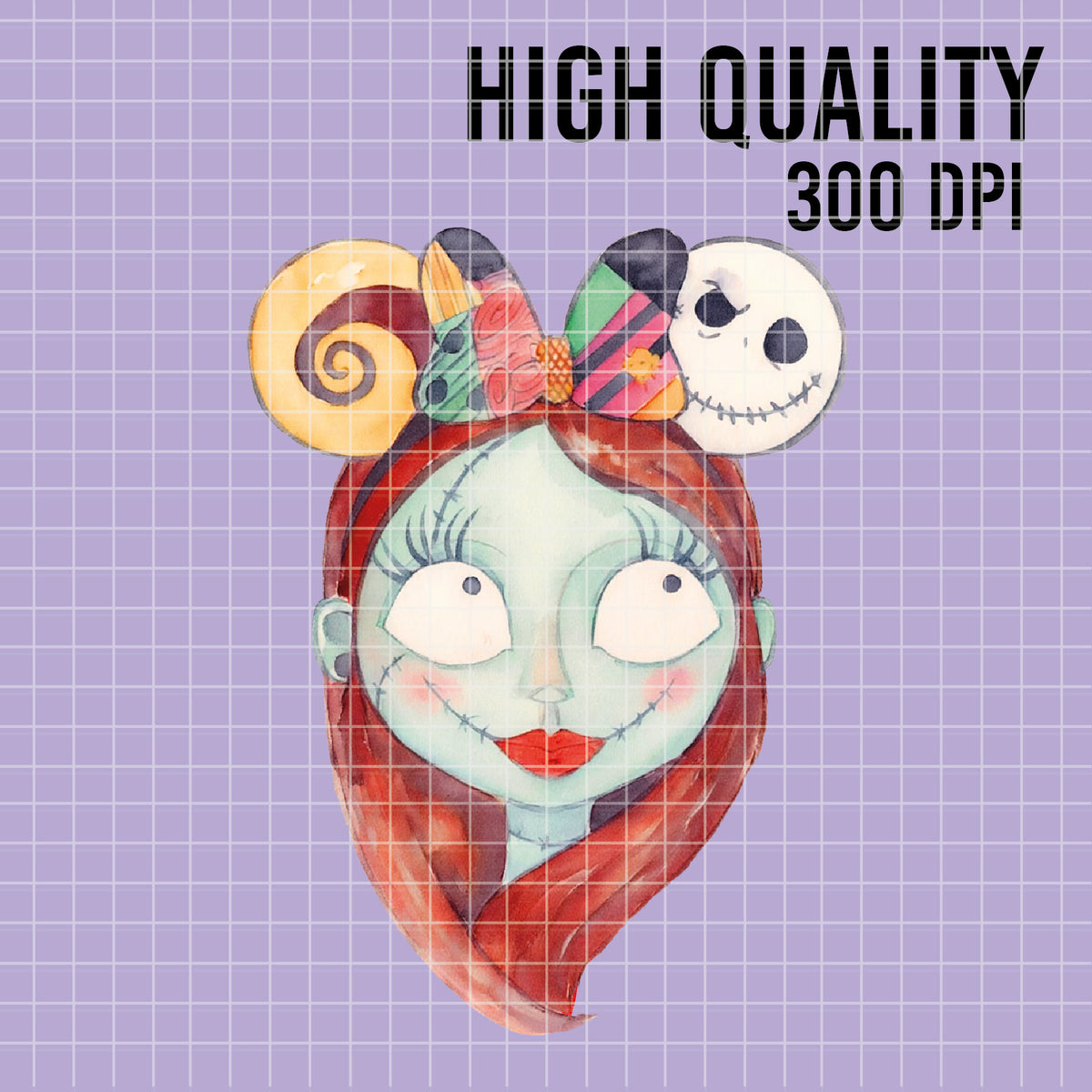 COD7365 - Sally, The Nightmare Before Christmas PNG bundle Watercolor, Disney Halloween clipart.