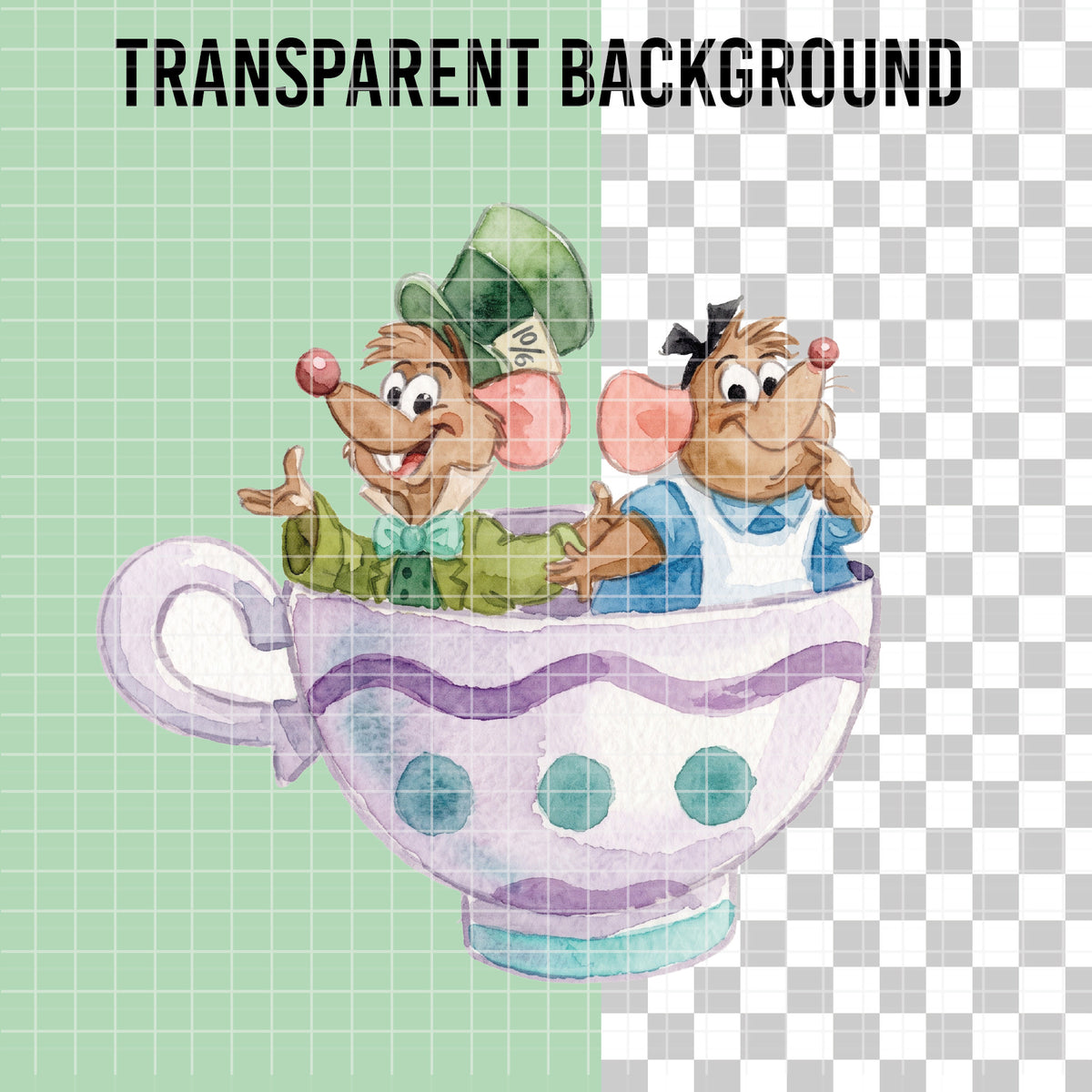 COD7375 - Jack & Gus Gus in Halloween PNG bundle Watercolor, Disney clipart.