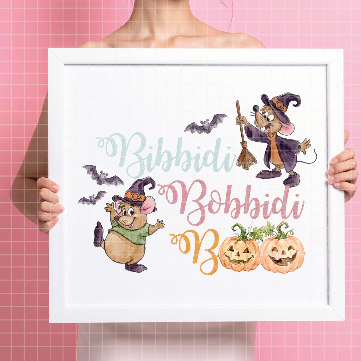 COD7375 - Jack & Gus Gus in Halloween PNG bundle Watercolor, Disney clipart.