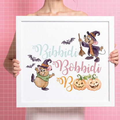 COD7375 - Jack & Gus Gus in Halloween PNG bundle Watercolor, Disney clipart.