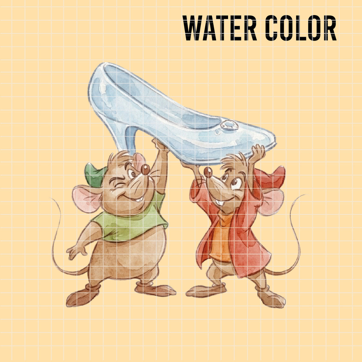 COD7376 - Jack & Gus Gus PNG bundle Watercolor, Disney clipart.