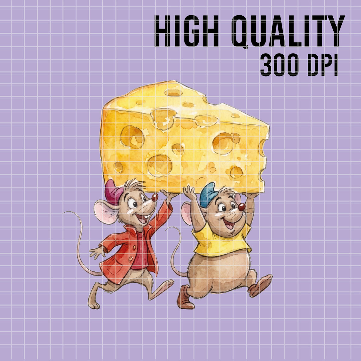 COD7376 - Jack & Gus Gus PNG bundle Watercolor, Disney clipart.