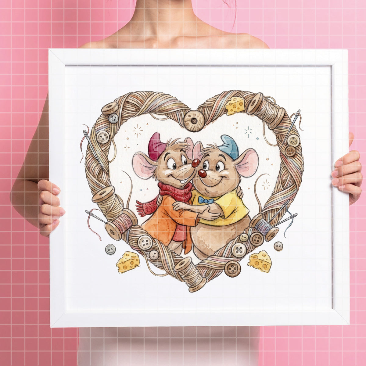 COD7376 - Jack & Gus Gus PNG bundle Watercolor, Disney clipart.