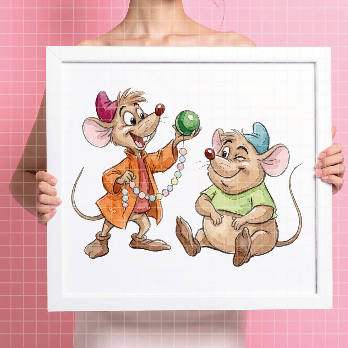 COD7377 - Jack & Gus Gus PNG bundle Watercolor, Disney clipart.