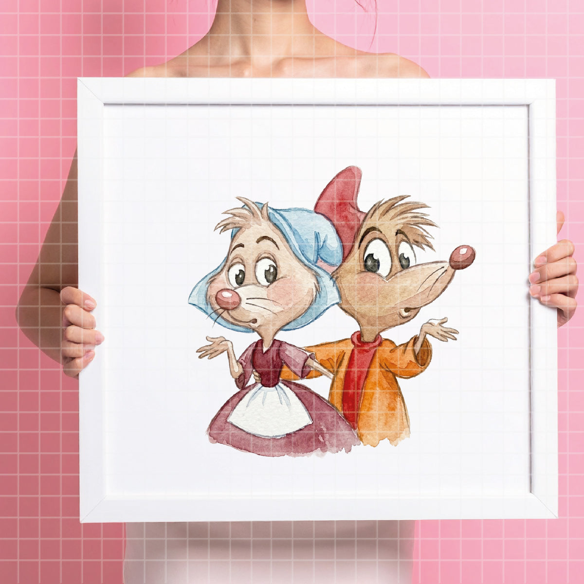 COD7378 - Jack & Gus Gus PNG bundle Watercolor, Disney clipart.