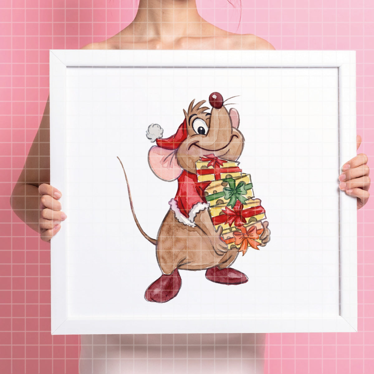 COD7382 - Lucifer, Jack & Gus Gus in Christmas PNG bundle Watercolor, Disney clipart.