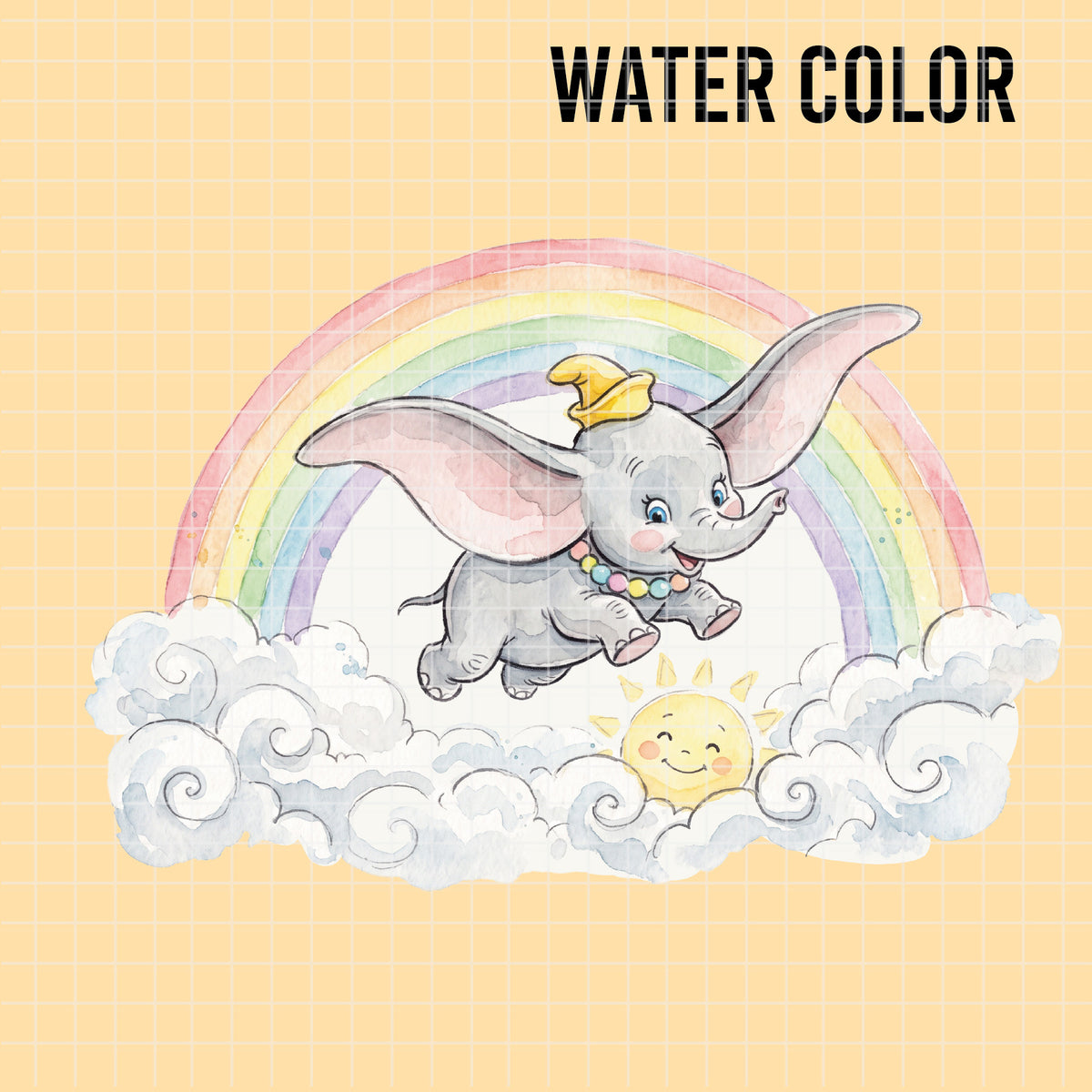 COD7383 - Baby Dumbo PNG bundle Watercolor, Disney clipart.