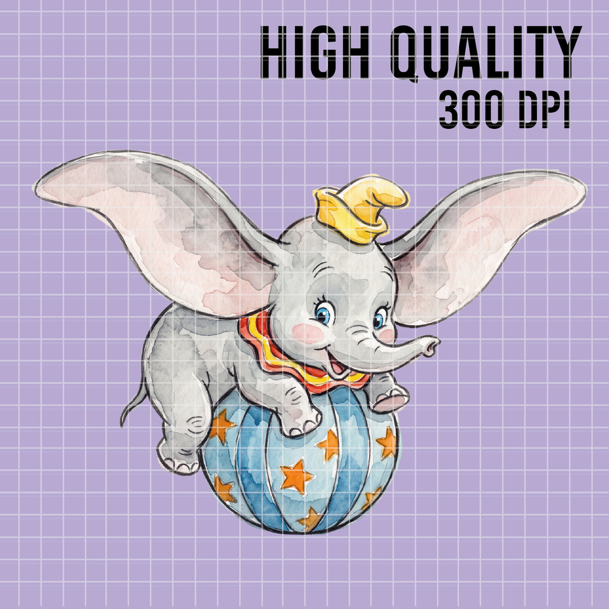 COD7383 - Baby Dumbo PNG bundle Watercolor, Disney clipart.