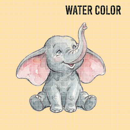COD7384 - Baby Dumbo PNG bundle Watercolor, Disney clipart.