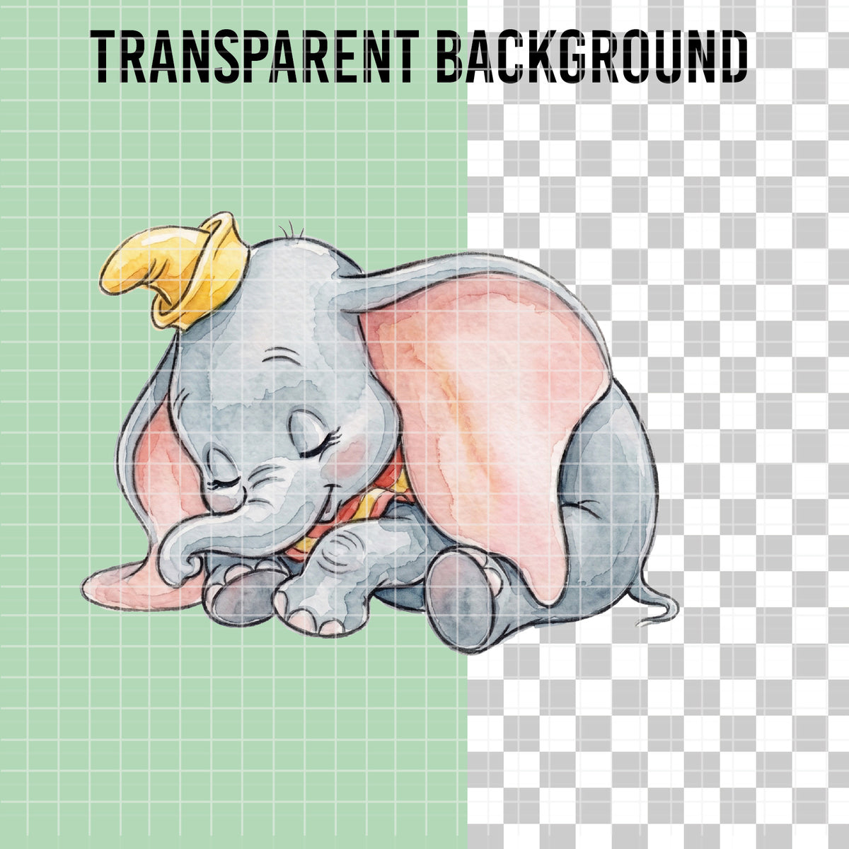 COD7384 - Baby Dumbo PNG bundle Watercolor, Disney clipart.