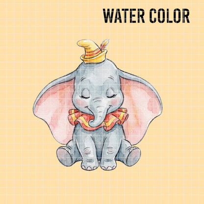 COD7385 - Mrs. Jumbo & Baby Dumbo PNG bundle Watercolor, Disney clipart.
