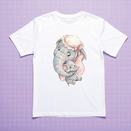 COD7385 - Mrs. Jumbo & Baby Dumbo PNG bundle Watercolor, Disney clipart.