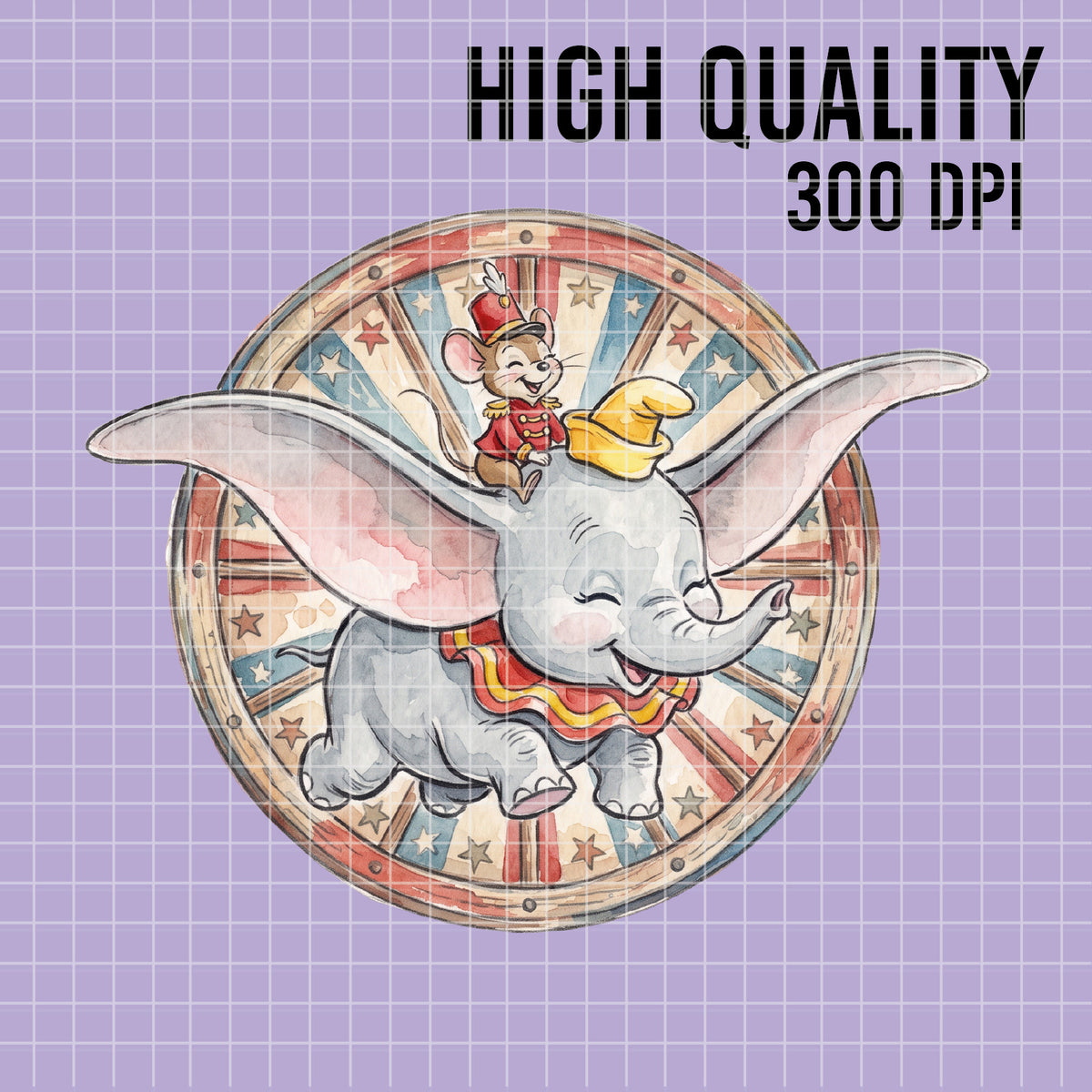 COD7386 - Dumbo PNG bundle Watercolor, Disney clipart.