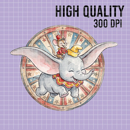 COD7386 - Dumbo PNG bundle Watercolor, Disney clipart.