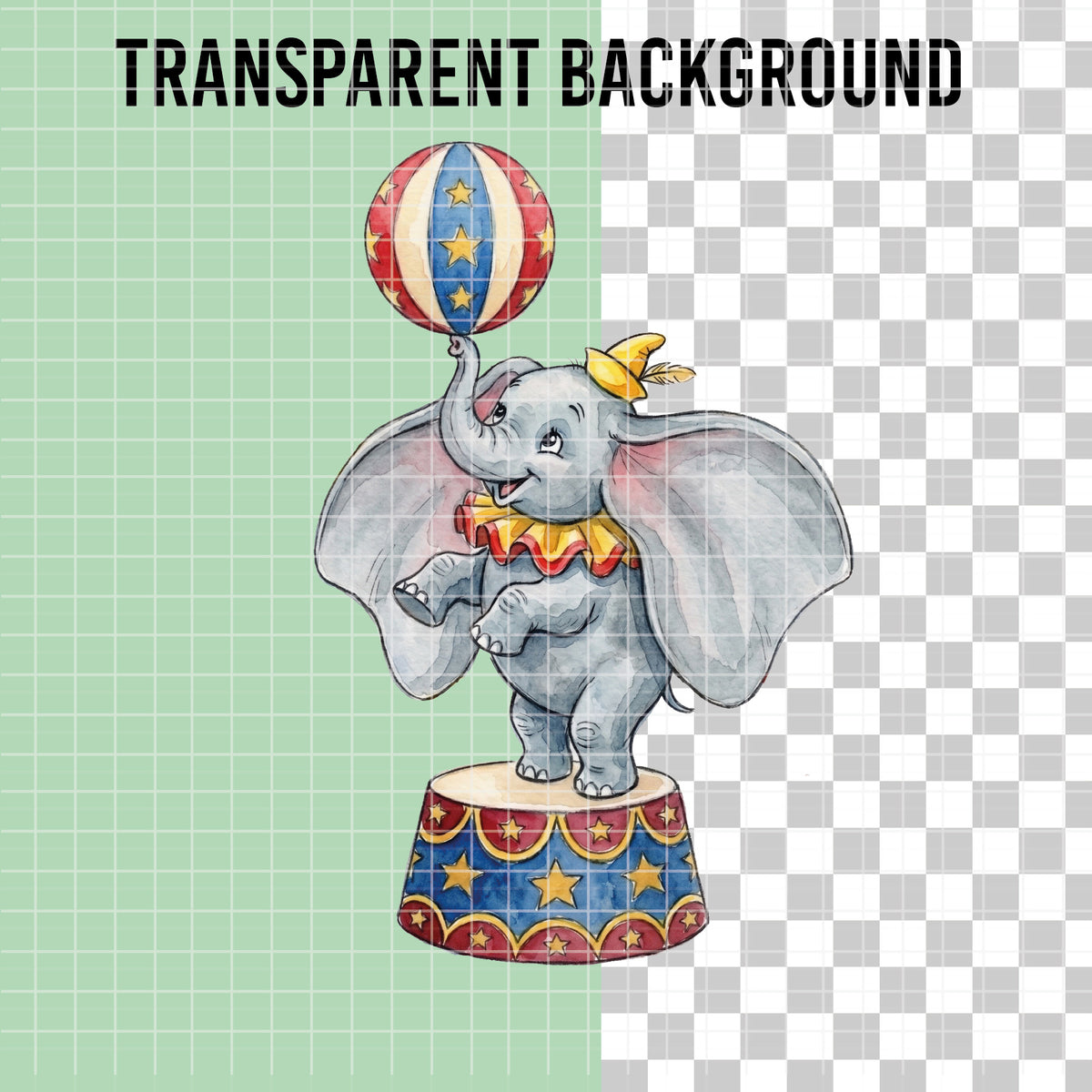 COD7386 - Dumbo PNG bundle Watercolor, Disney clipart.