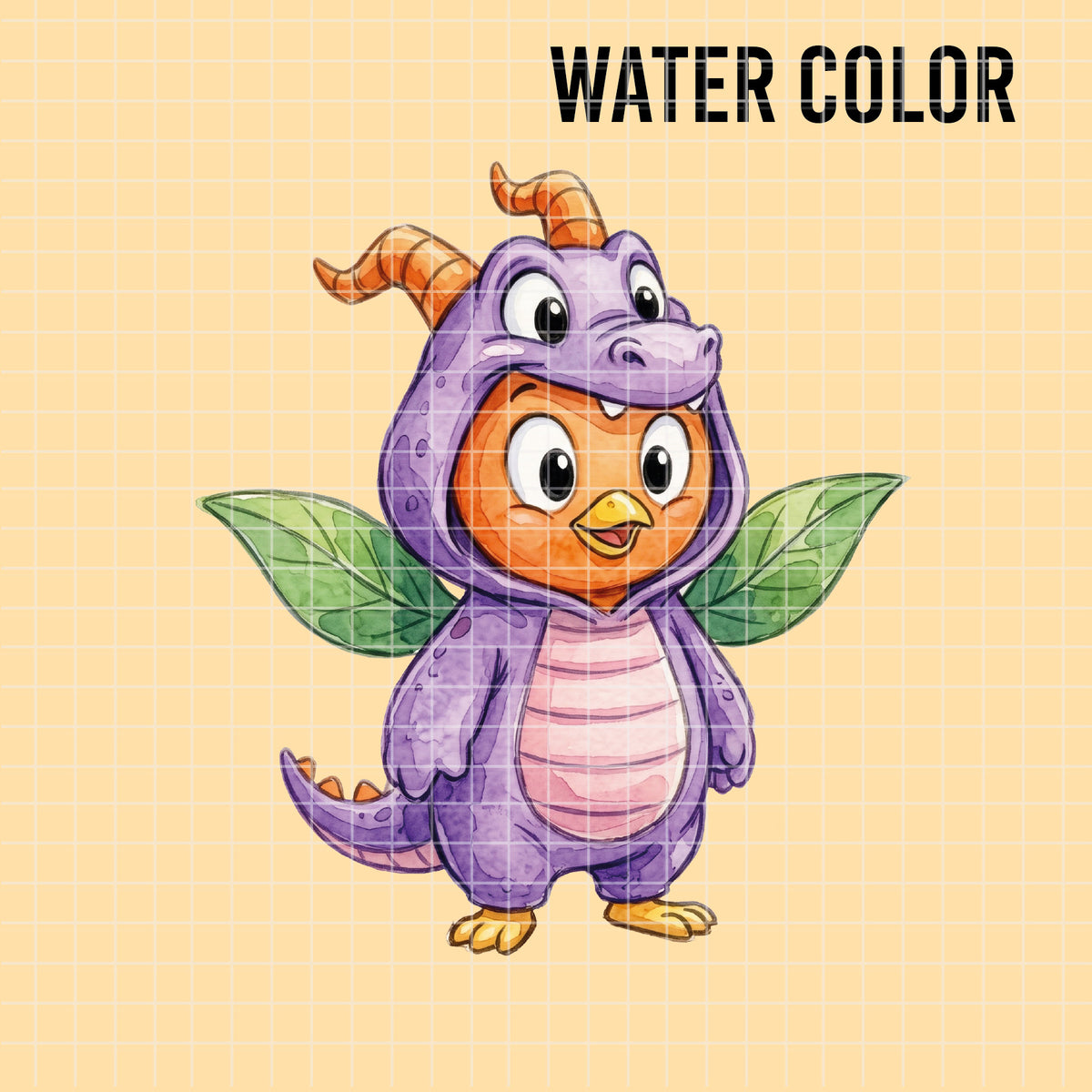COD7391 - Orange Bird PNG bundle Watercolor, Disney clipart.