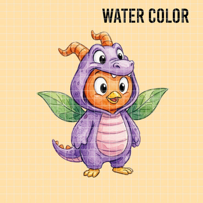 COD7391 - Orange Bird PNG bundle Watercolor, Disney clipart.
