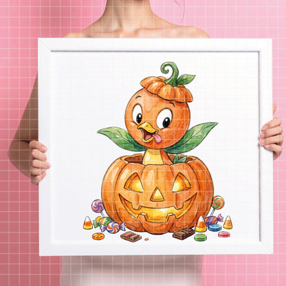 COD7391 - Orange Bird PNG bundle Watercolor, Disney clipart.