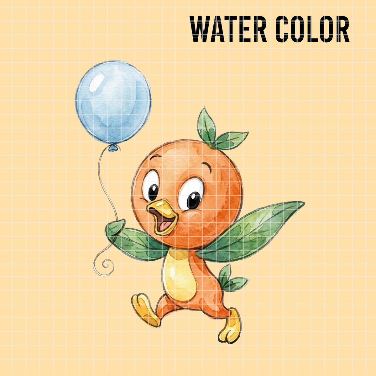 COD7392 - Orange Bird PNG bundle Watercolor, Disney clipart.