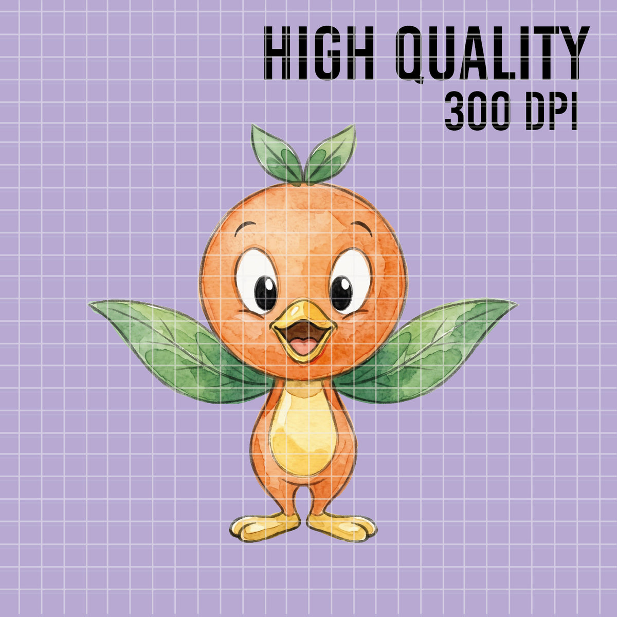 COD7393 - Orange Bird PNG bundle Watercolor, Disney clipart.