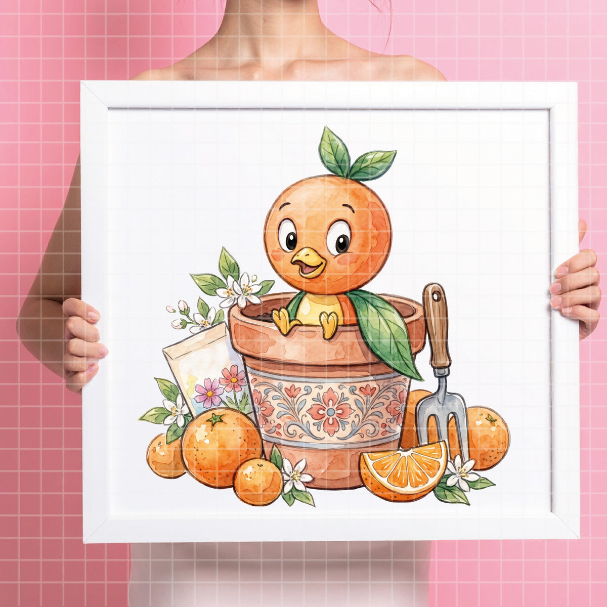 COD7393 - Orange Bird PNG bundle Watercolor, Disney clipart.