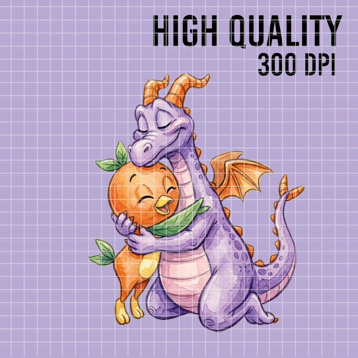 COD7395 - Figment & Orange Bird PNG bundle Watercolor, Disney clipart.