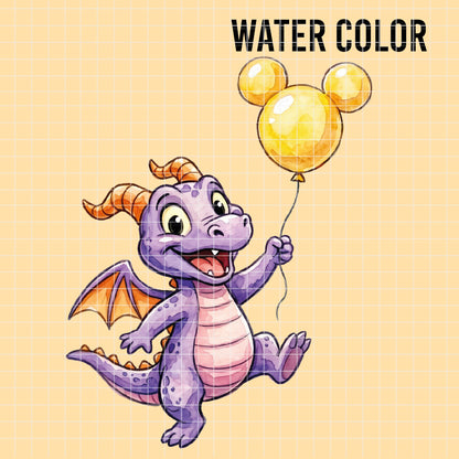 COD7396 - Baby Figment, one little Spark PNG bundle Watercolor, Disney clipart.