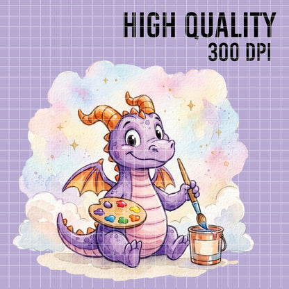 COD7396 - Baby Figment, one little Spark PNG bundle Watercolor, Disney clipart.