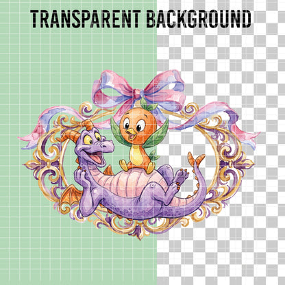 COD7396 - Baby Figment, one little Spark PNG bundle Watercolor, Disney clipart.