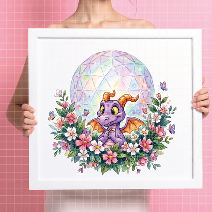 COD7396 - Baby Figment, one little Spark PNG bundle Watercolor, Disney clipart.