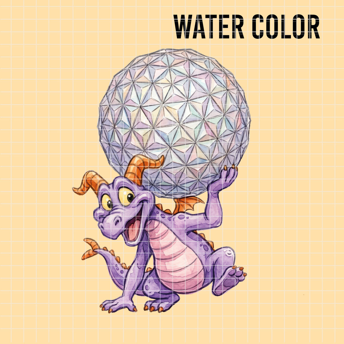 COD7397 - Baby Figment, one little Spark PNG bundle Watercolor, Disney clipart.