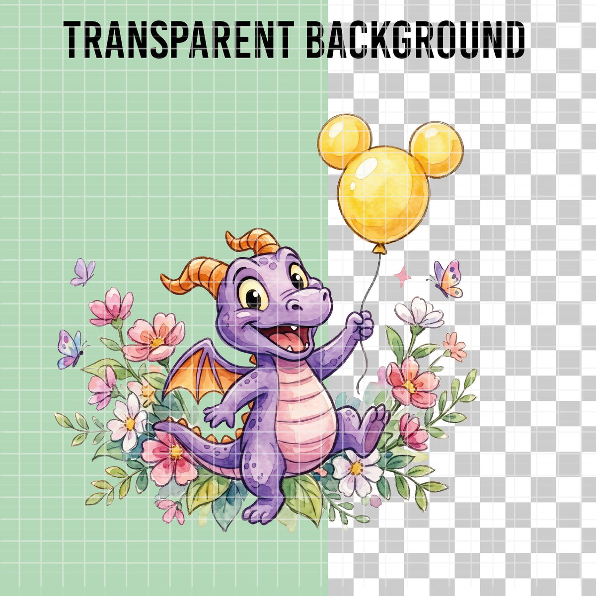 COD7397 - Baby Figment, one little Spark PNG bundle Watercolor, Disney clipart.