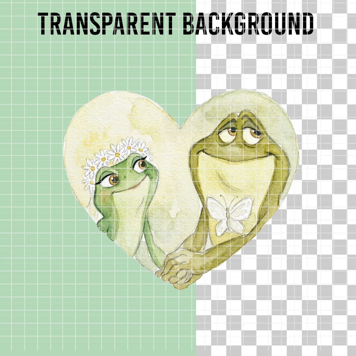 COD7400 - Princess Tiana & Prince Naveen PNG bundle Watercolor, Disney clipart.