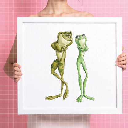 COD7400 - Princess Tiana & Prince Naveen PNG bundle Watercolor, Disney clipart.